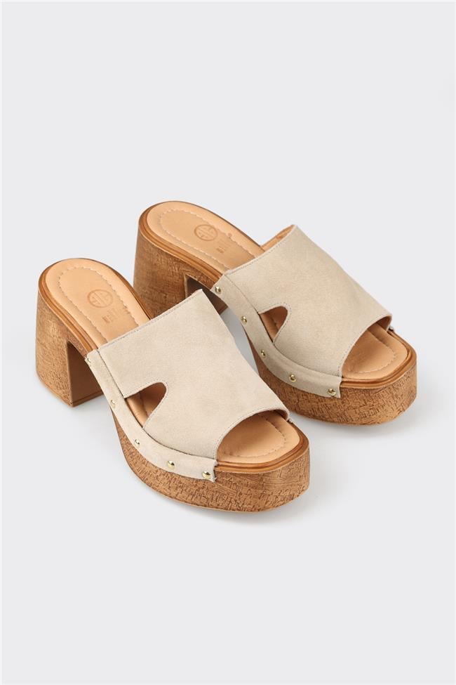 Bej Deri Kadın Terlik