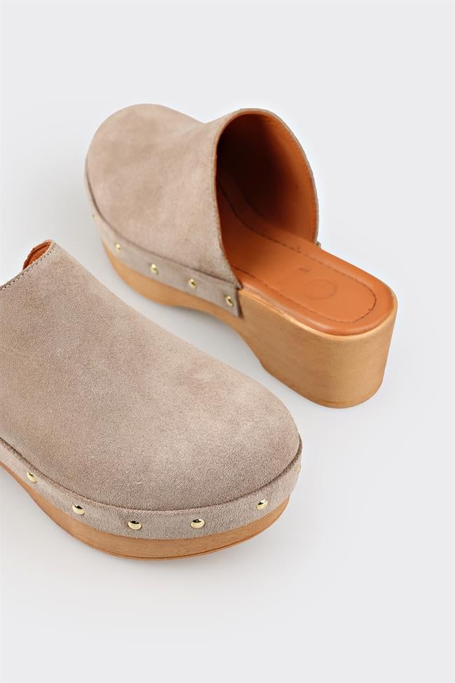 Bej Deri Kadın Terlik