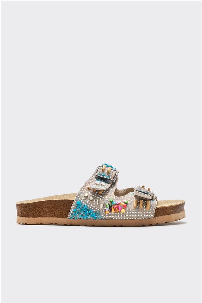 Bej Deri Kadın Terlik