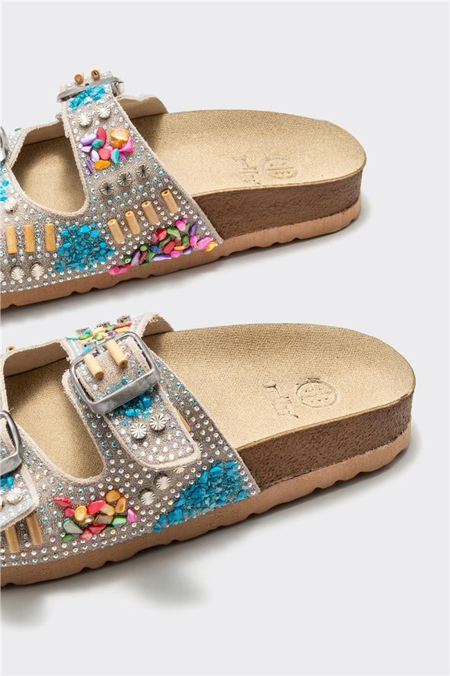 Bej Deri Kadın Terlik