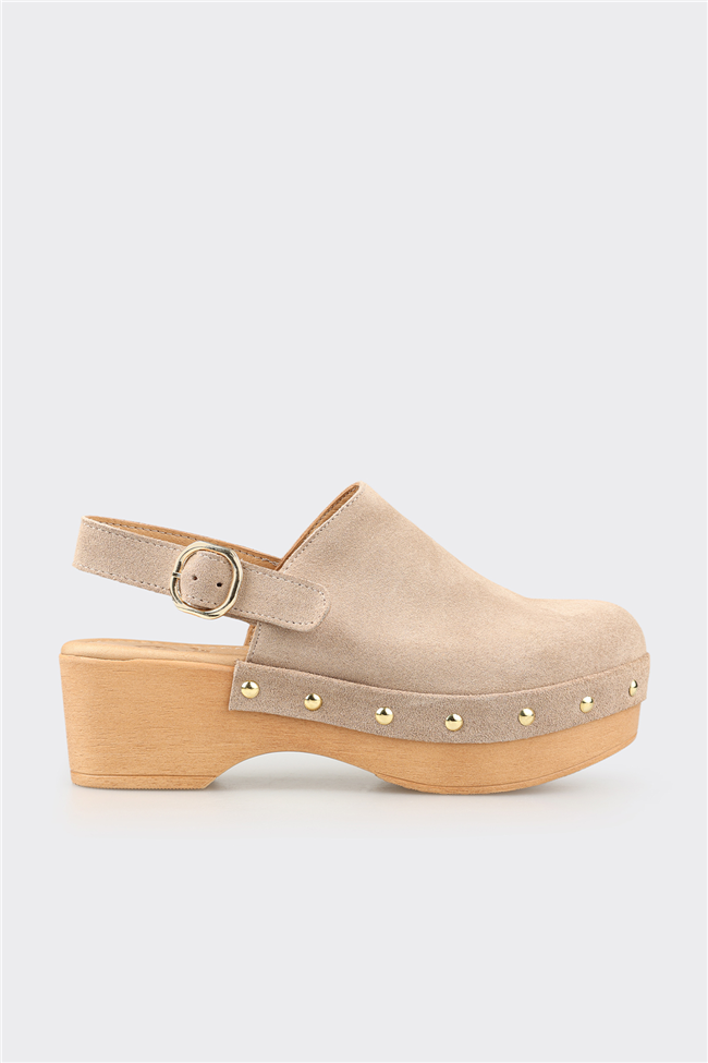 Bej Deri Kadın Terlik