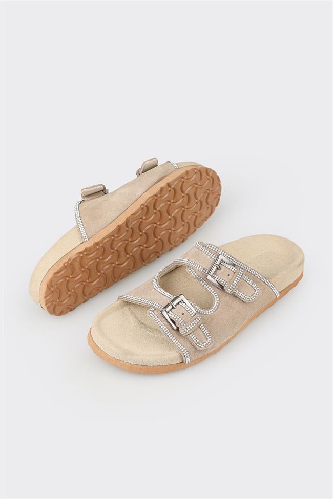 Bej Deri Kadın Terlik