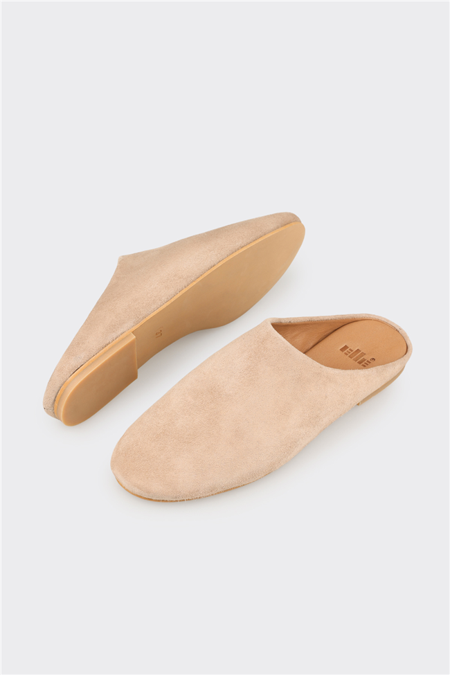 Bej Deri Kadın Terlik