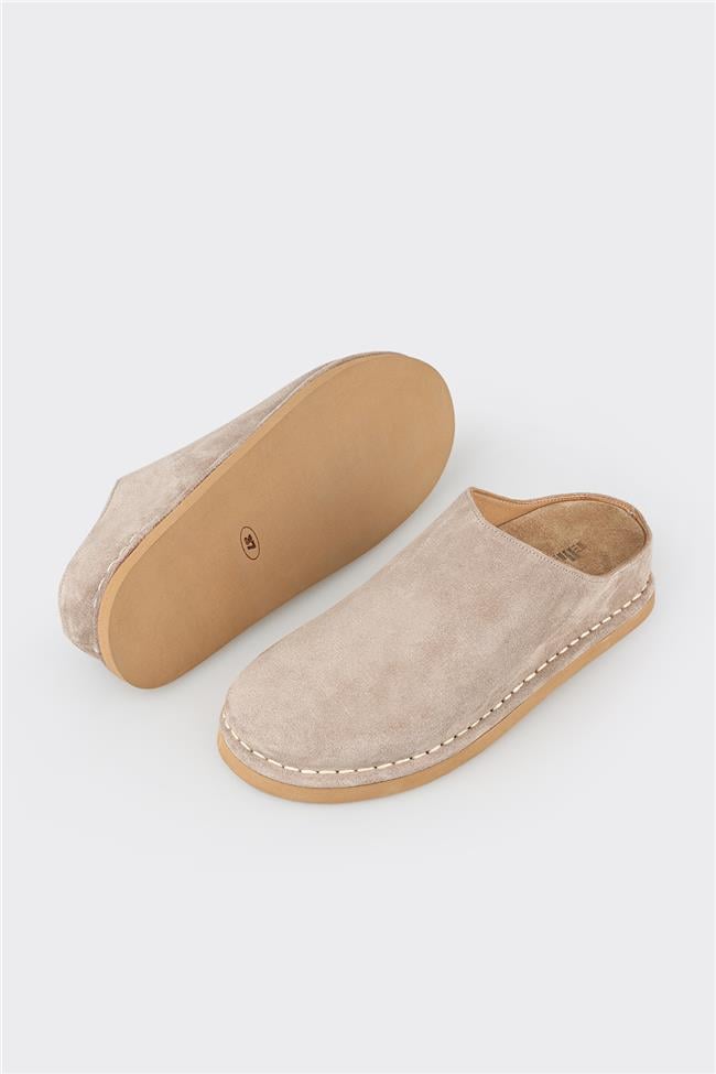 Bej Deri Kadın Terlik