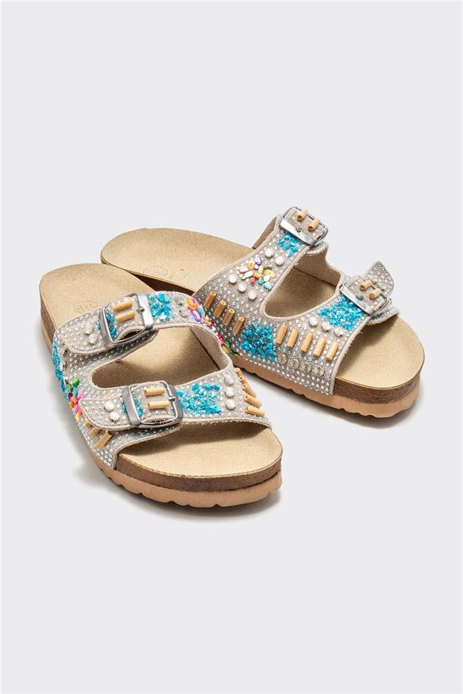 Bej Deri Kadın Terlik