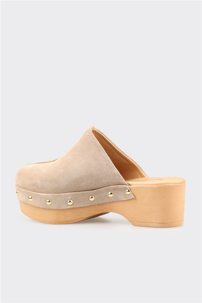 Bej Deri Kadın Terlik