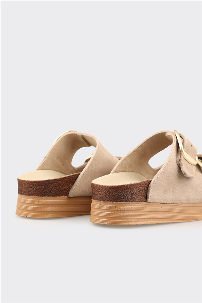 Bej Deri Kadın Terlik