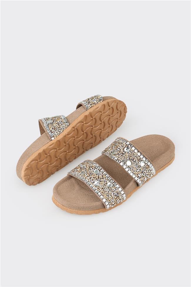 Bej Deri Kadın Terlik