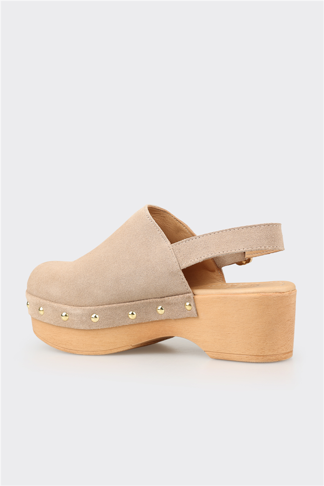 Bej Deri Kadın Terlik