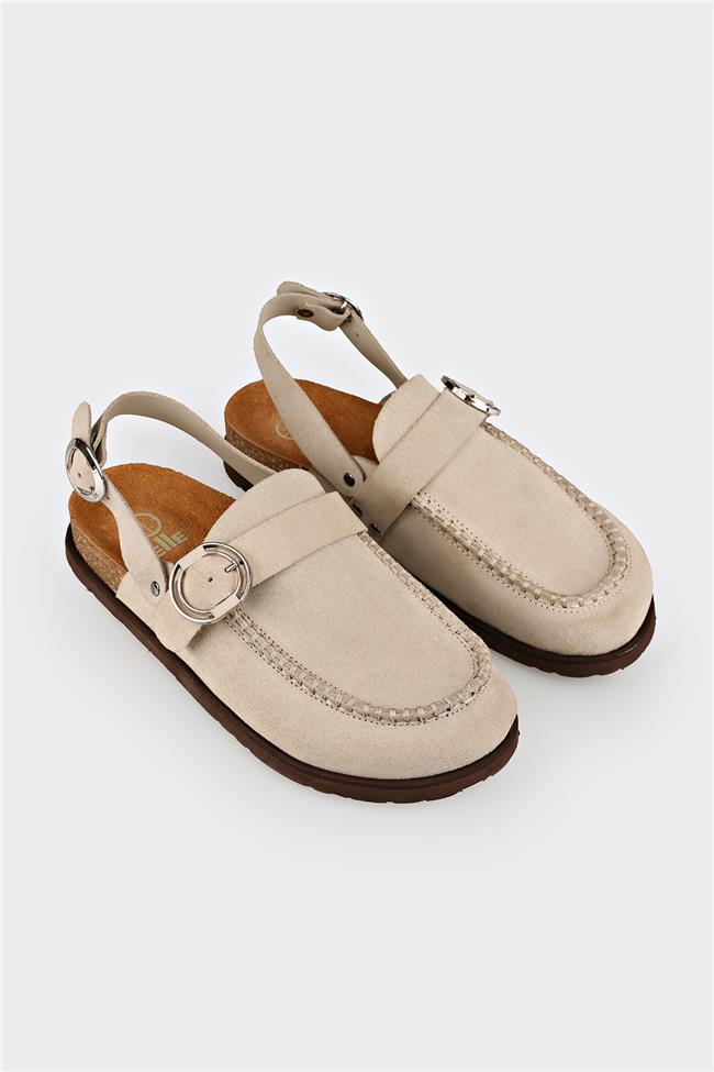 Bej Deri Kadın Terlik