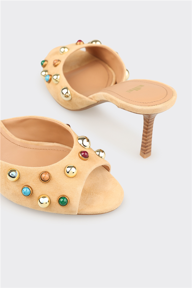 Bej Deri Kadın Terlik