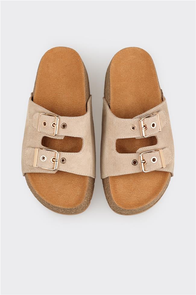 Bej Deri Kadın Terlik