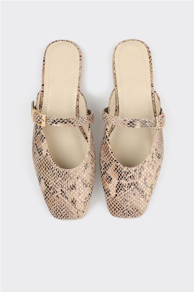 Bej Deri Kadın Terlik