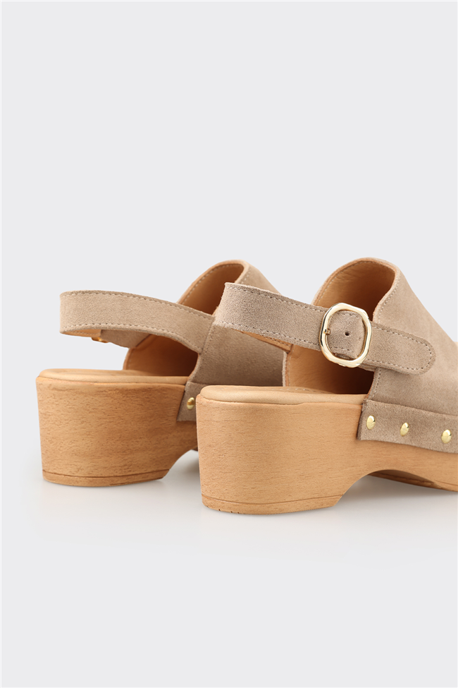 Bej Deri Kadın Terlik