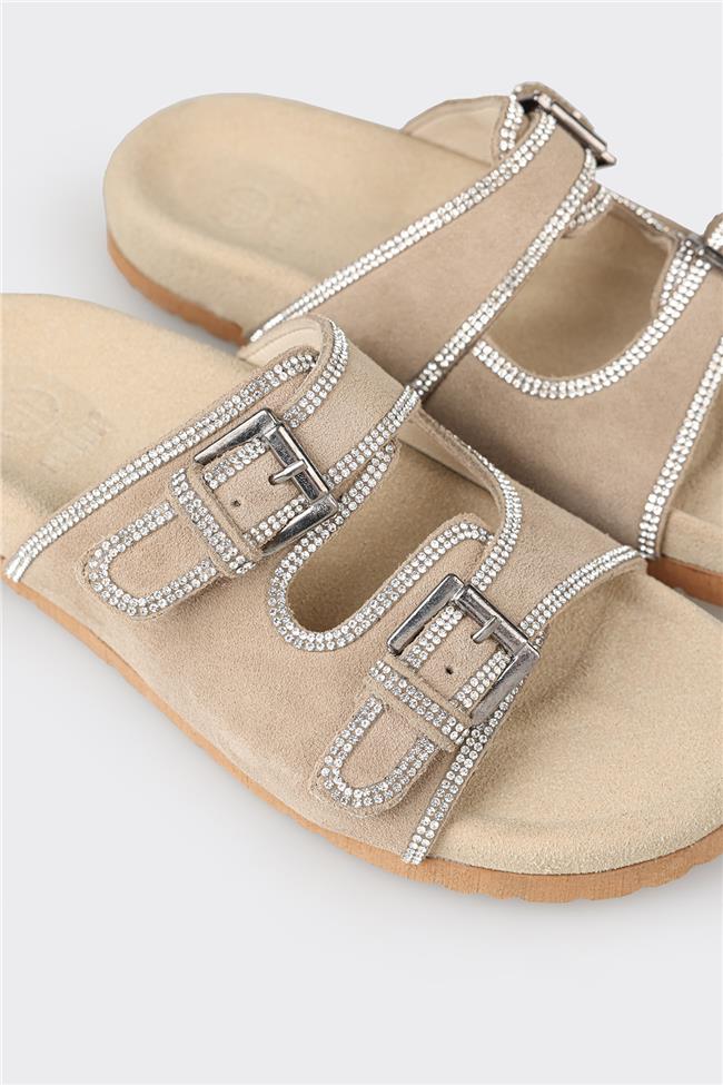 Bej Deri Kadın Terlik