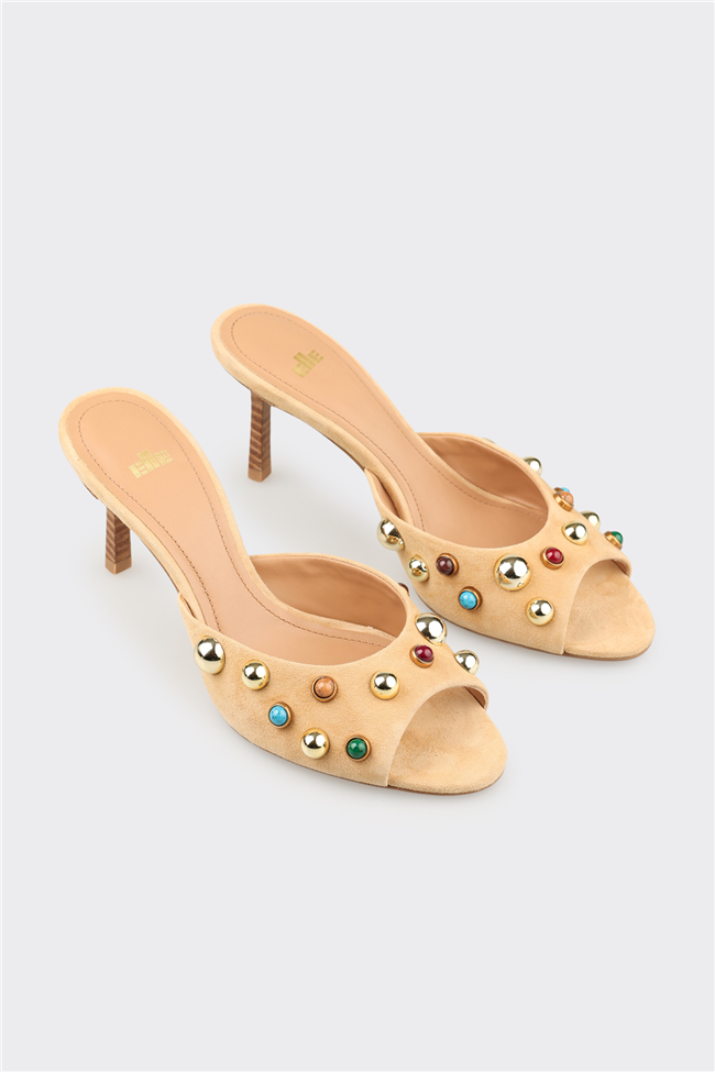 Bej Deri Kadın Terlik