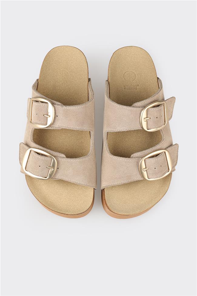 Bej Deri Kadın Terlik