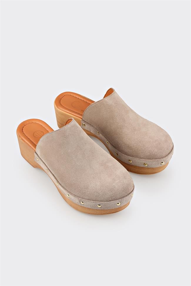 Bej Deri Kadın Terlik