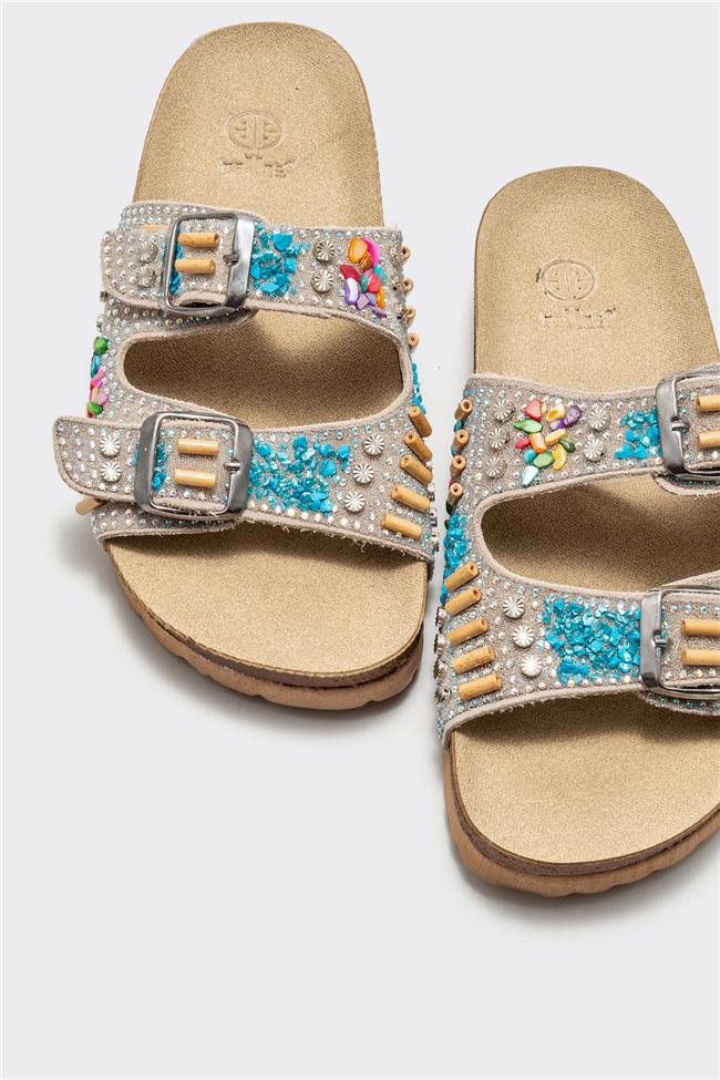 Bej Deri Kadın Terlik