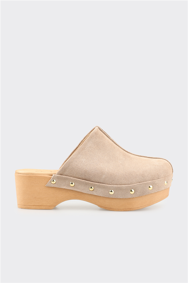 Bej Deri Kadın Terlik