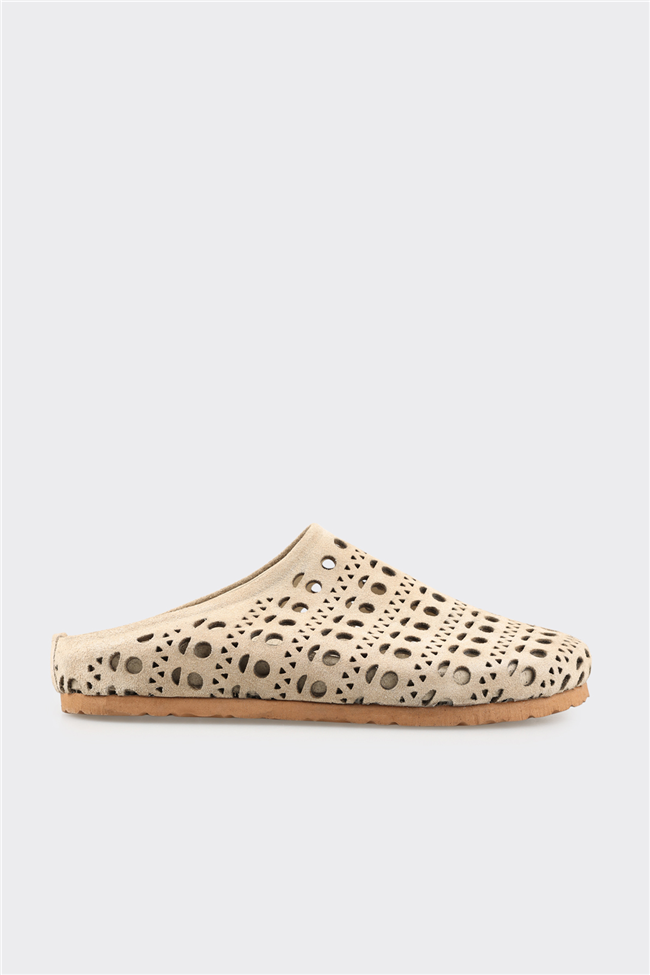 Bej Deri Kadın Terlik