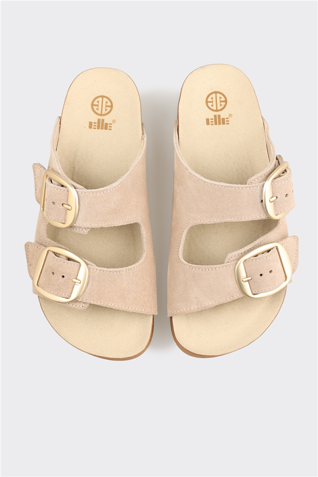 Bej Deri Kadın Terlik