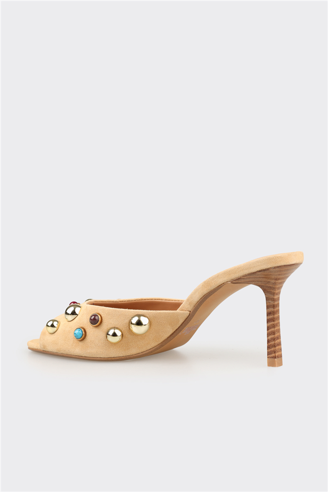 Bej Deri Kadın Terlik