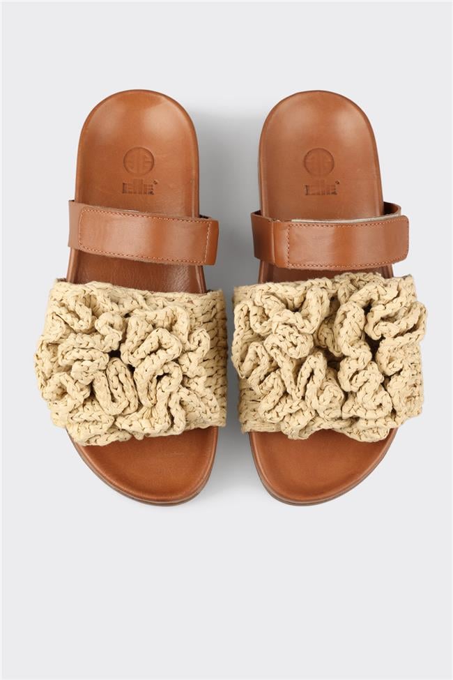 Bej Kadın Düz Terlik