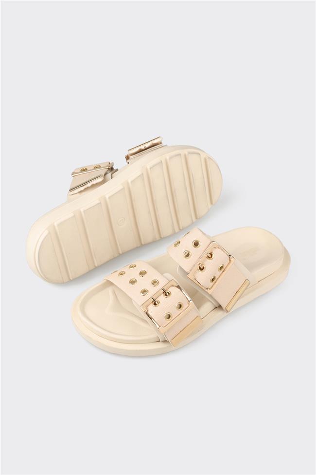 Bej Kadın Düz Terlik