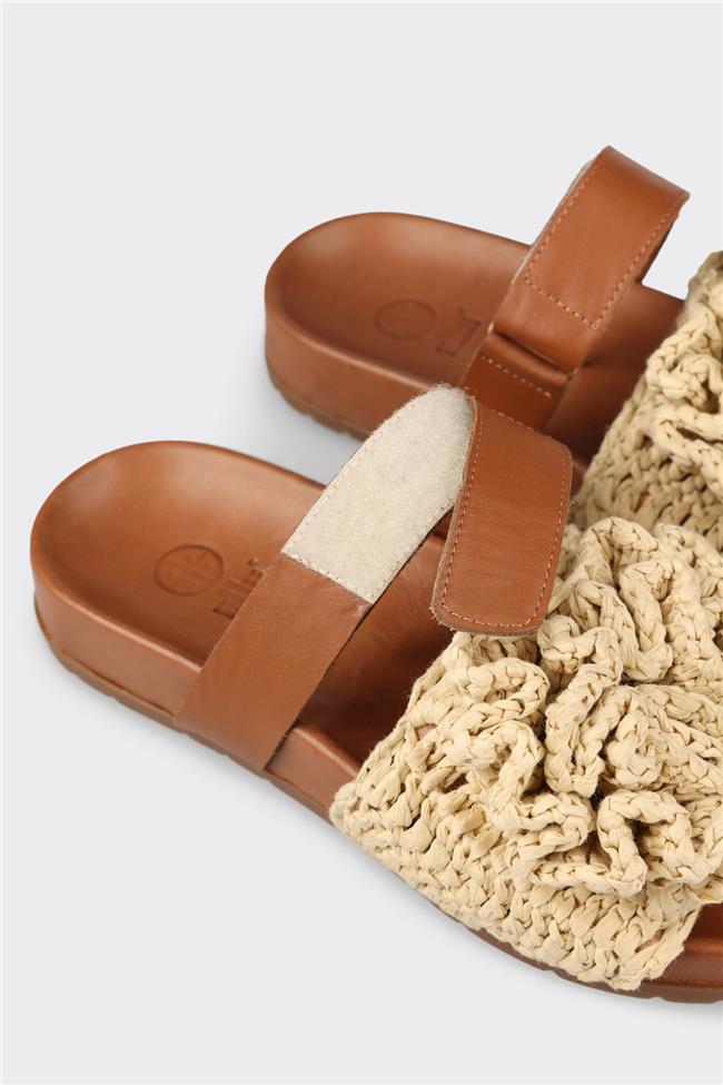 Bej Kadın Düz Terlik