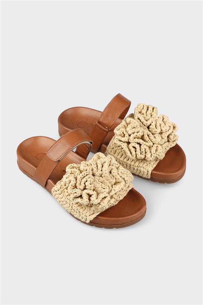 Bej Kadın Düz Terlik