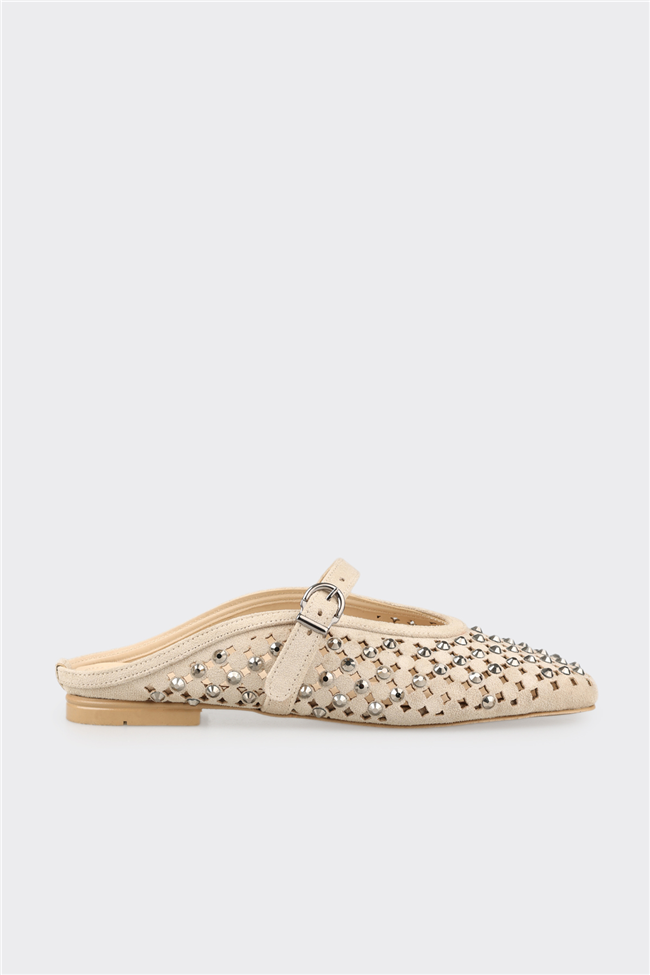 Bej Kadın  Düz Terlik