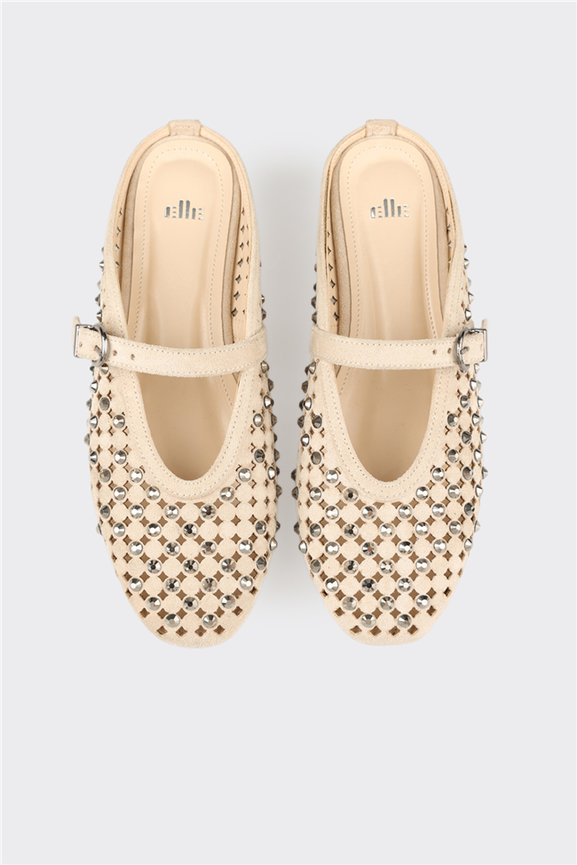 Bej Kadın  Düz Terlik