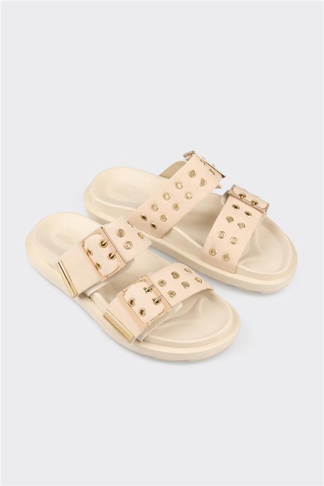 Bej Kadın Düz Terlik