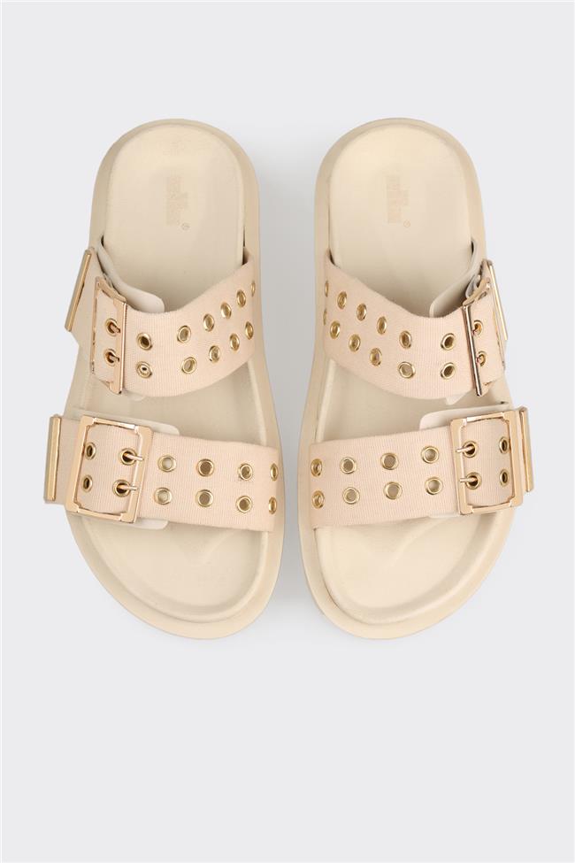 Bej Kadın Düz Terlik