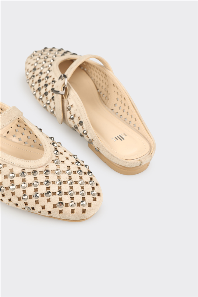 Bej Kadın  Düz Terlik