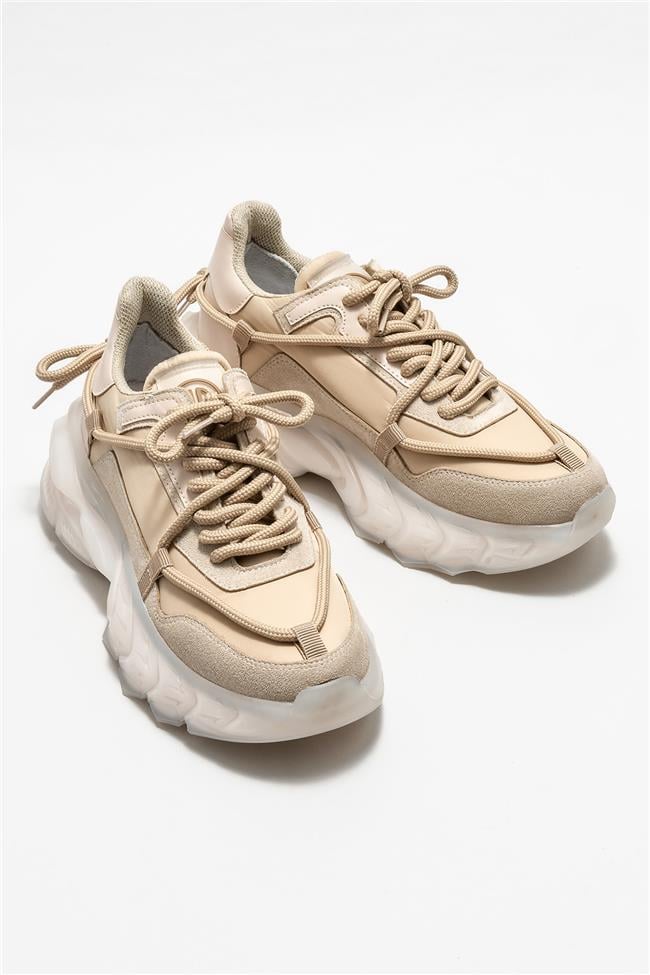 Bej Kadın Spor Ayakkabı