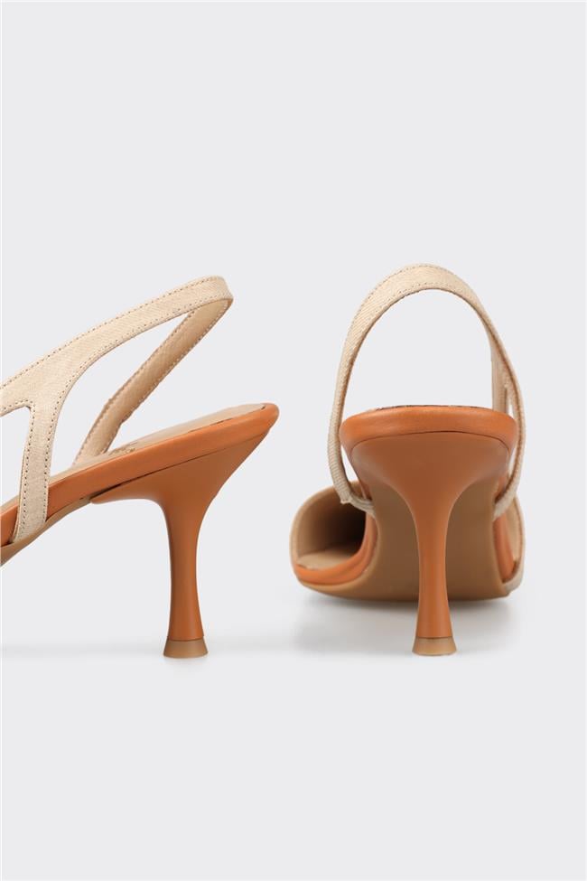 Bej Kadın Topuklu Ayakkabı