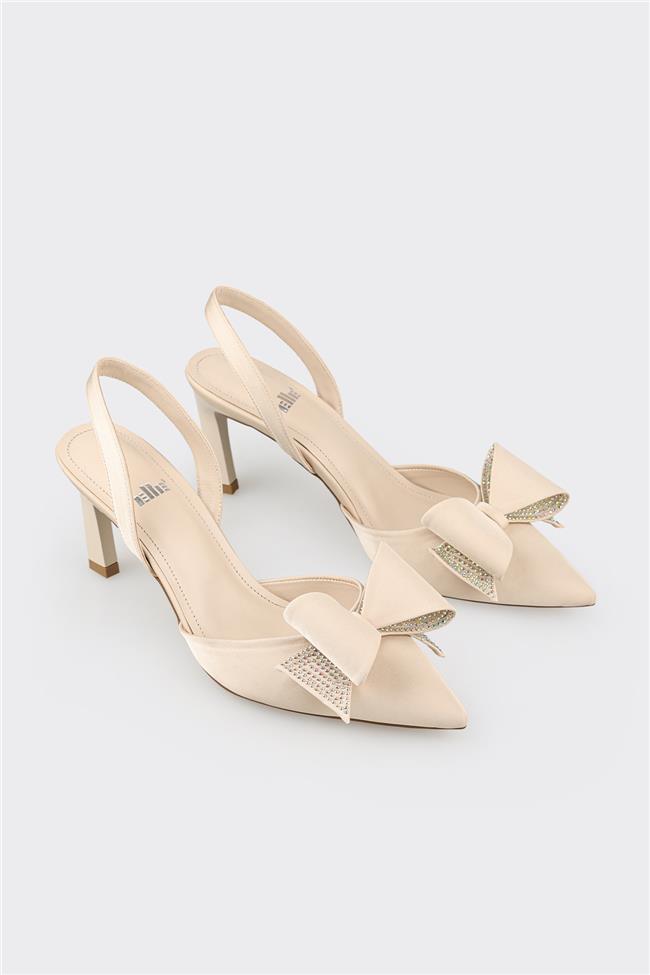 Bej Kadın Topuklu Ayakkabı