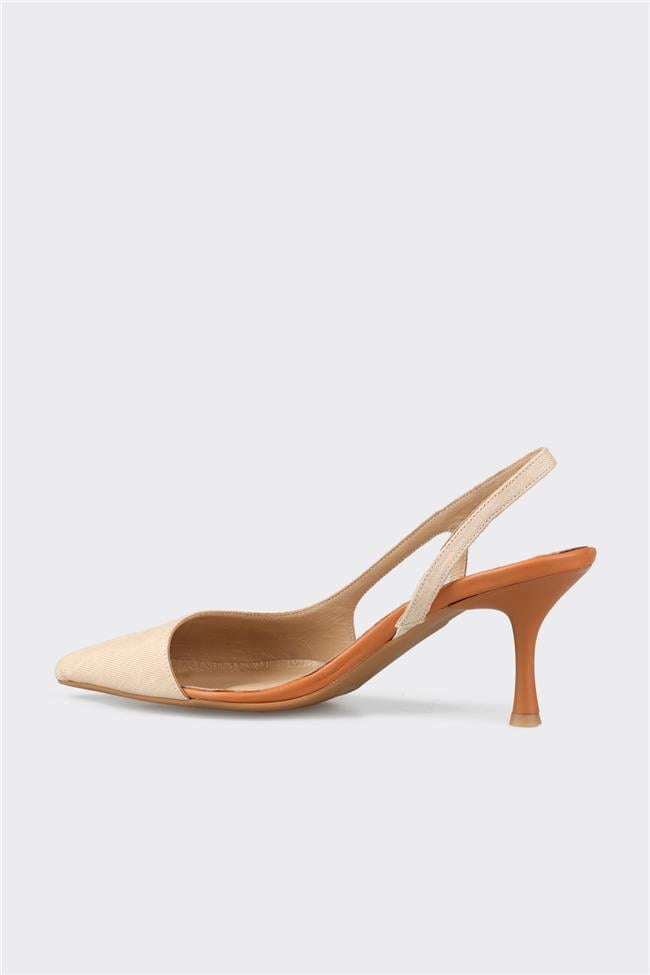 Bej Kadın Topuklu Ayakkabı