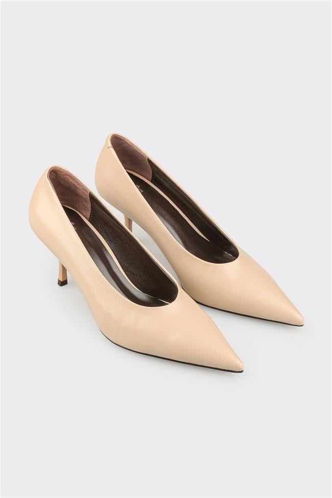Bej Kadın Topuklu Ayakkabı