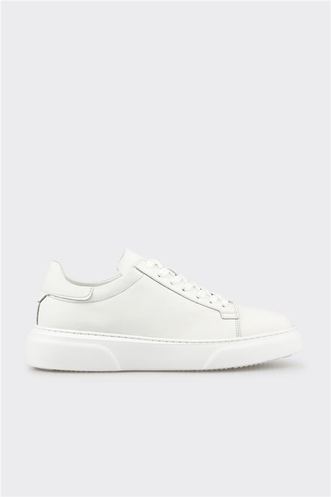 Beyaz Deri Erkek Günlük Ayakkabı