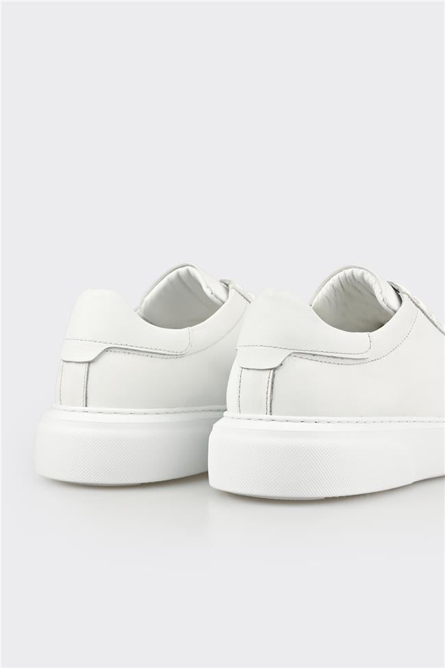 Beyaz Deri Erkek Günlük Ayakkabı