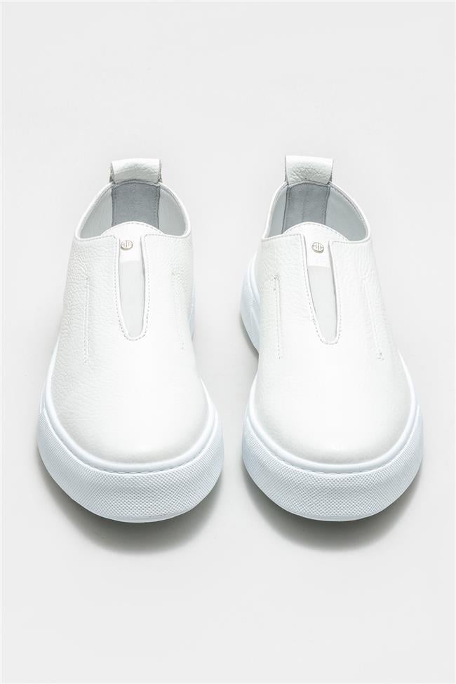 Beyaz Deri Erkek Günlük Ayakkabı