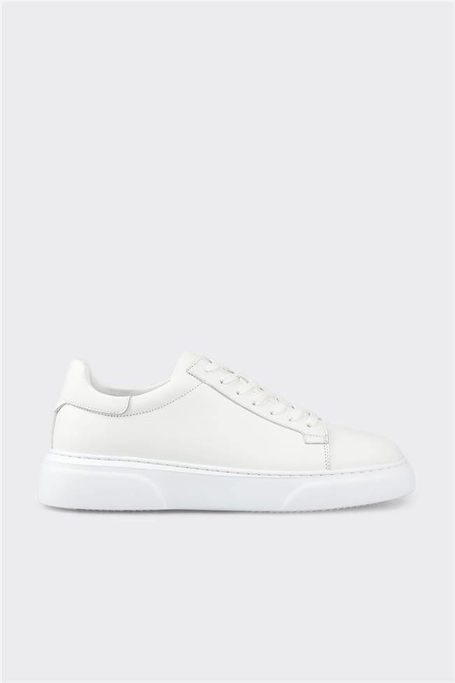 Beyaz Deri Erkek Günlük Ayakkabı