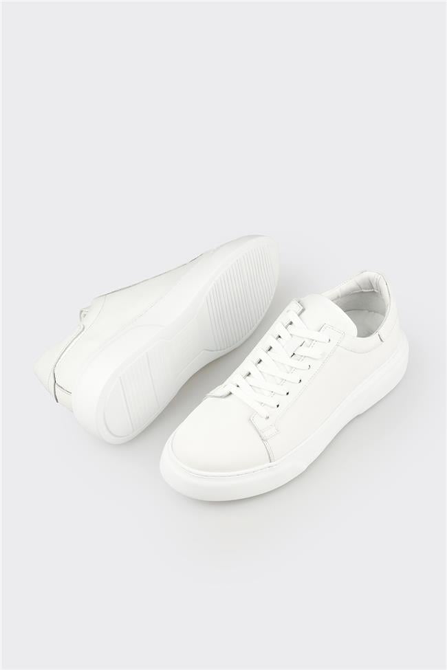 Beyaz Deri Erkek Günlük Ayakkabı