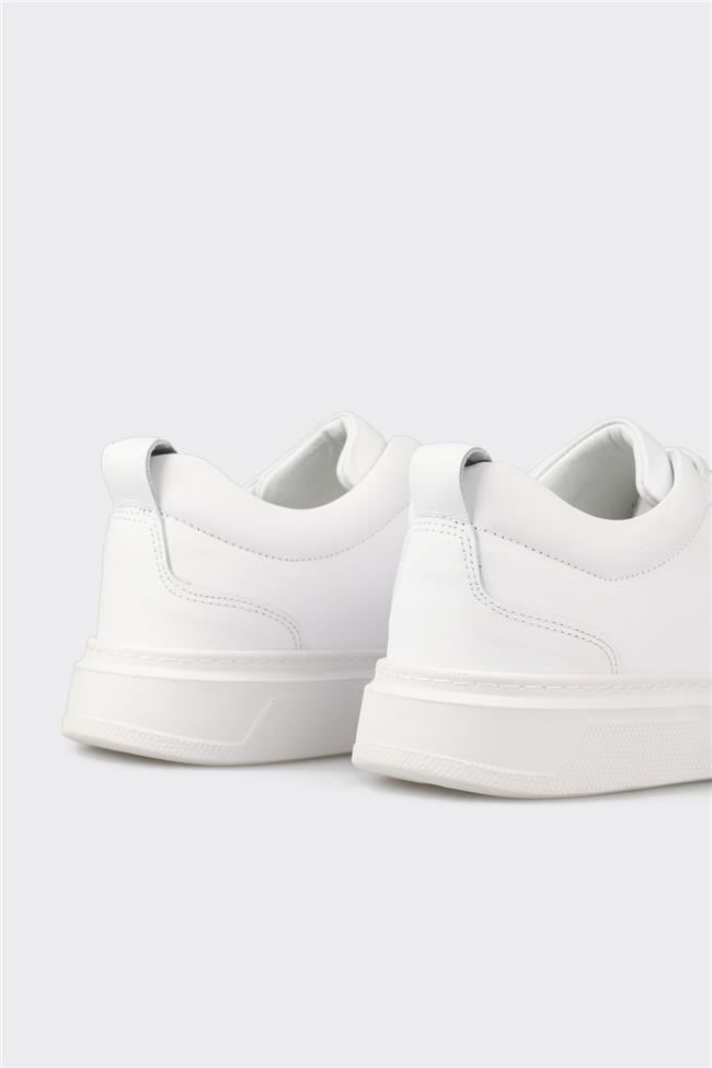 Beyaz Deri Erkek Günlük Ayakkabı