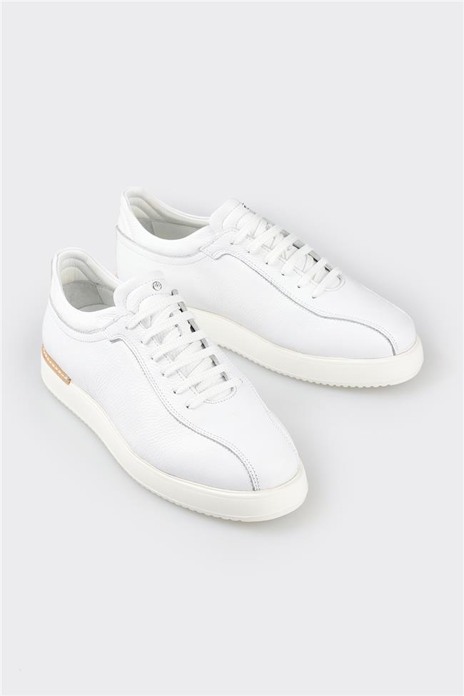 Beyaz Deri Erkek Günlük Ayakkabı