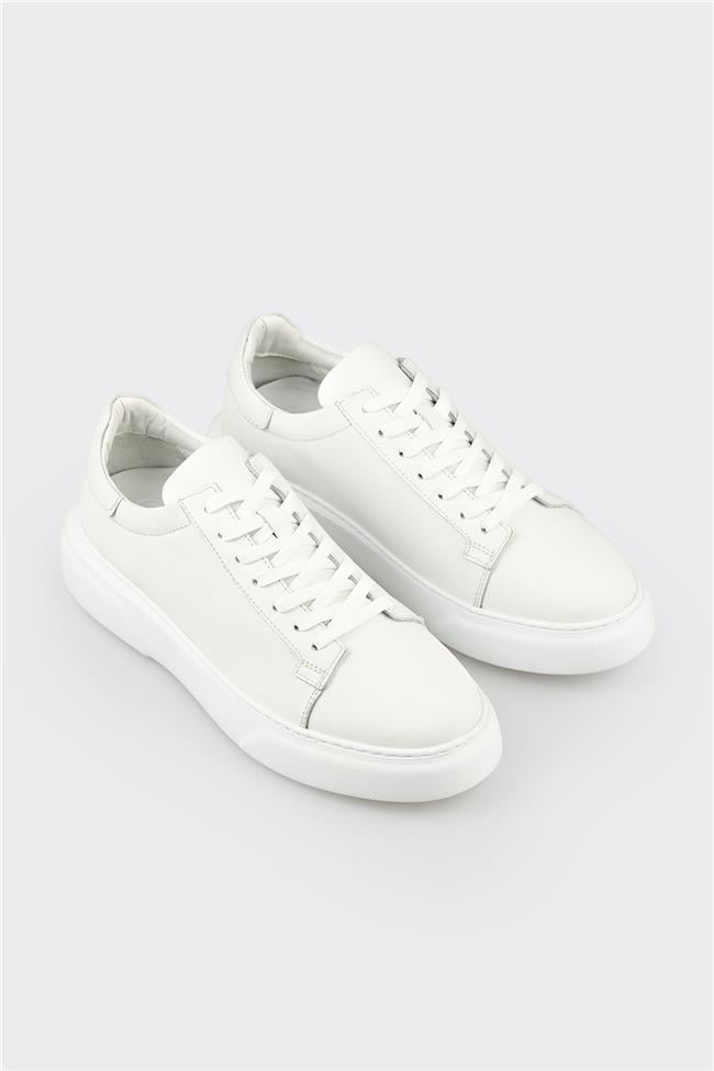 Beyaz Deri Erkek Günlük Ayakkabı