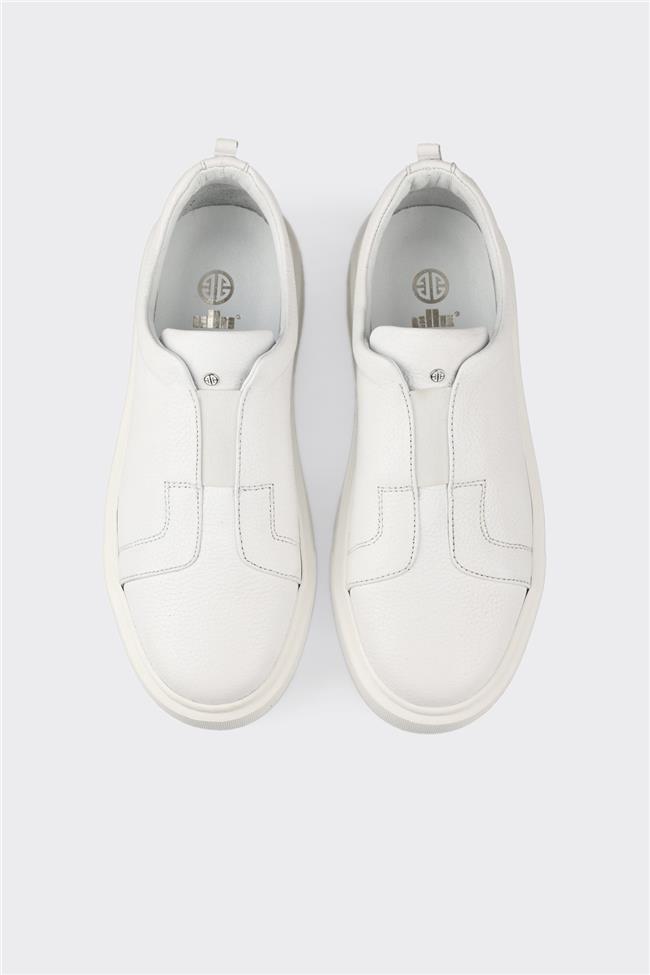 Beyaz Deri Erkek Günlük Ayakkabı